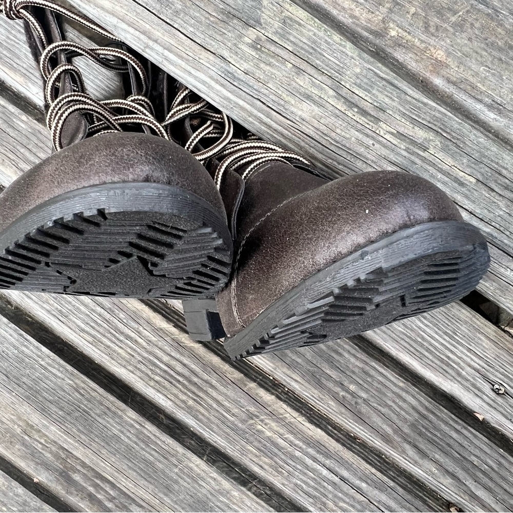 Cliffs Brown Fur top Lace-Up ankle boots Boots - Picture 8 of 11
